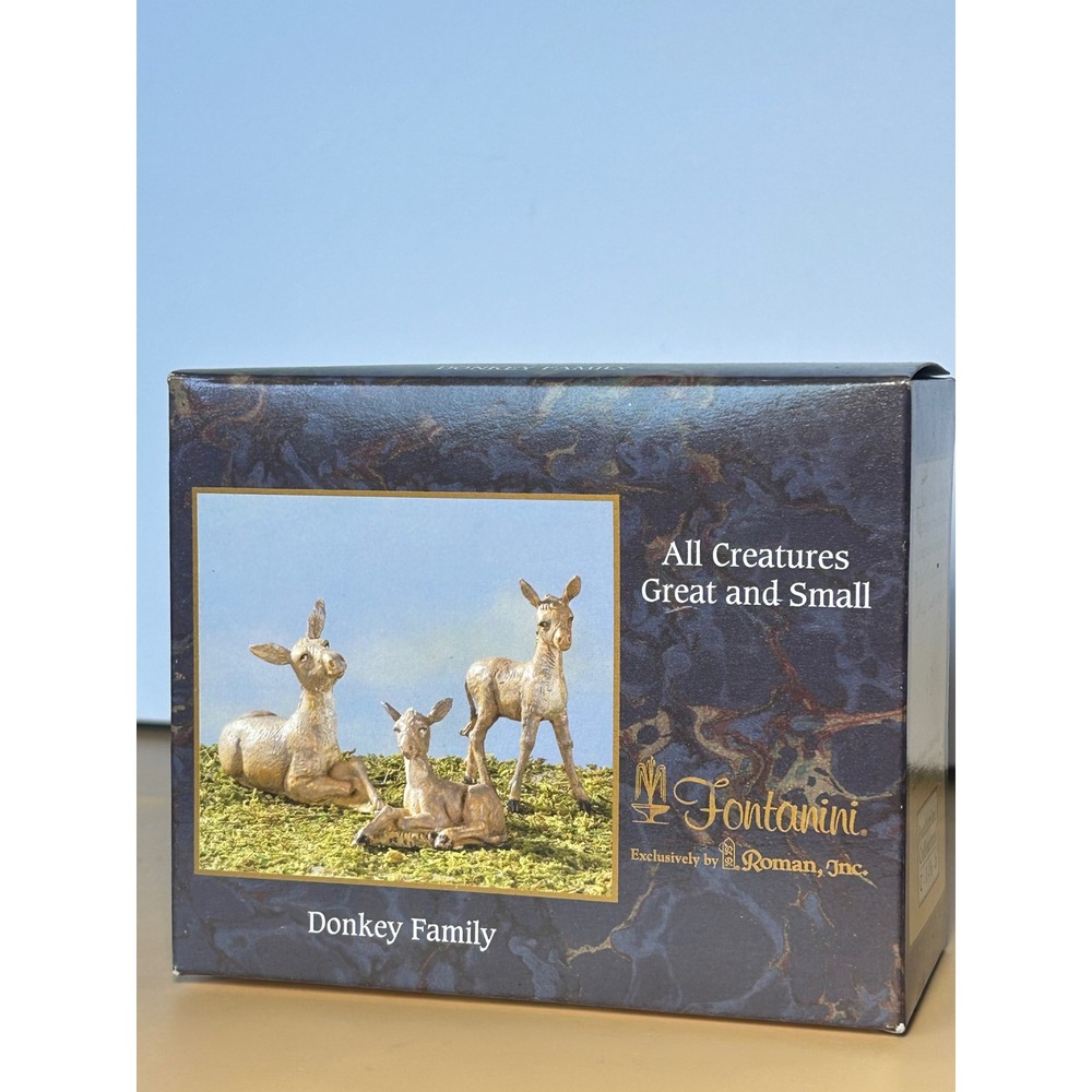 Fontanini Donkey Family 3 Piece Set 5 Inch Nativity Figures 51533 Roman Inc